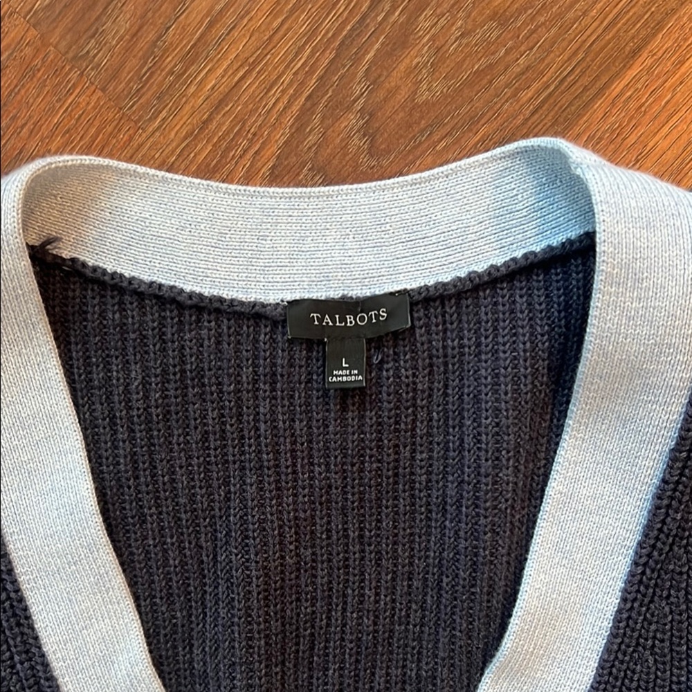 Talbots Large Colorblock Women's Cardigan Sweater - Picture 2 of 11